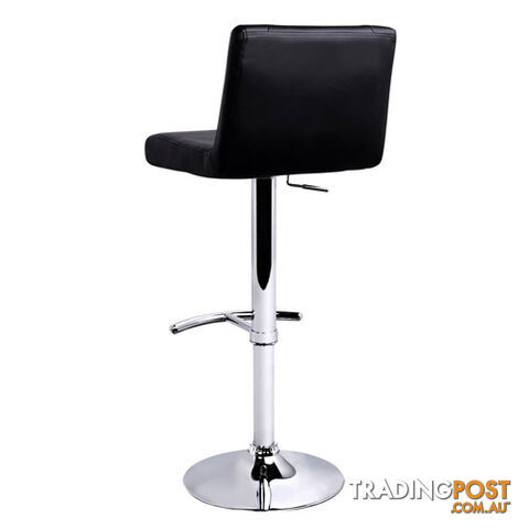 Set of 2 PU Leather Kitchen Bar Stool Black