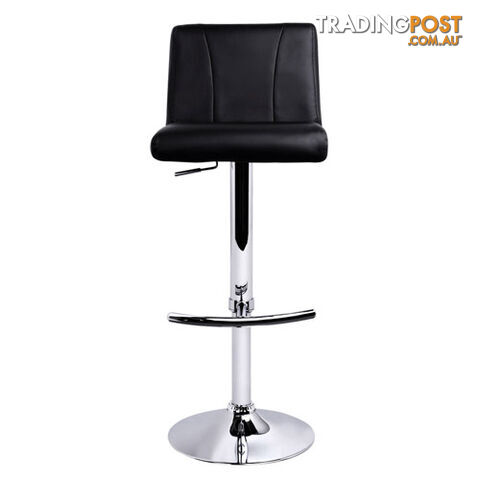 Set of 2 PU Leather Kitchen Bar Stool Black