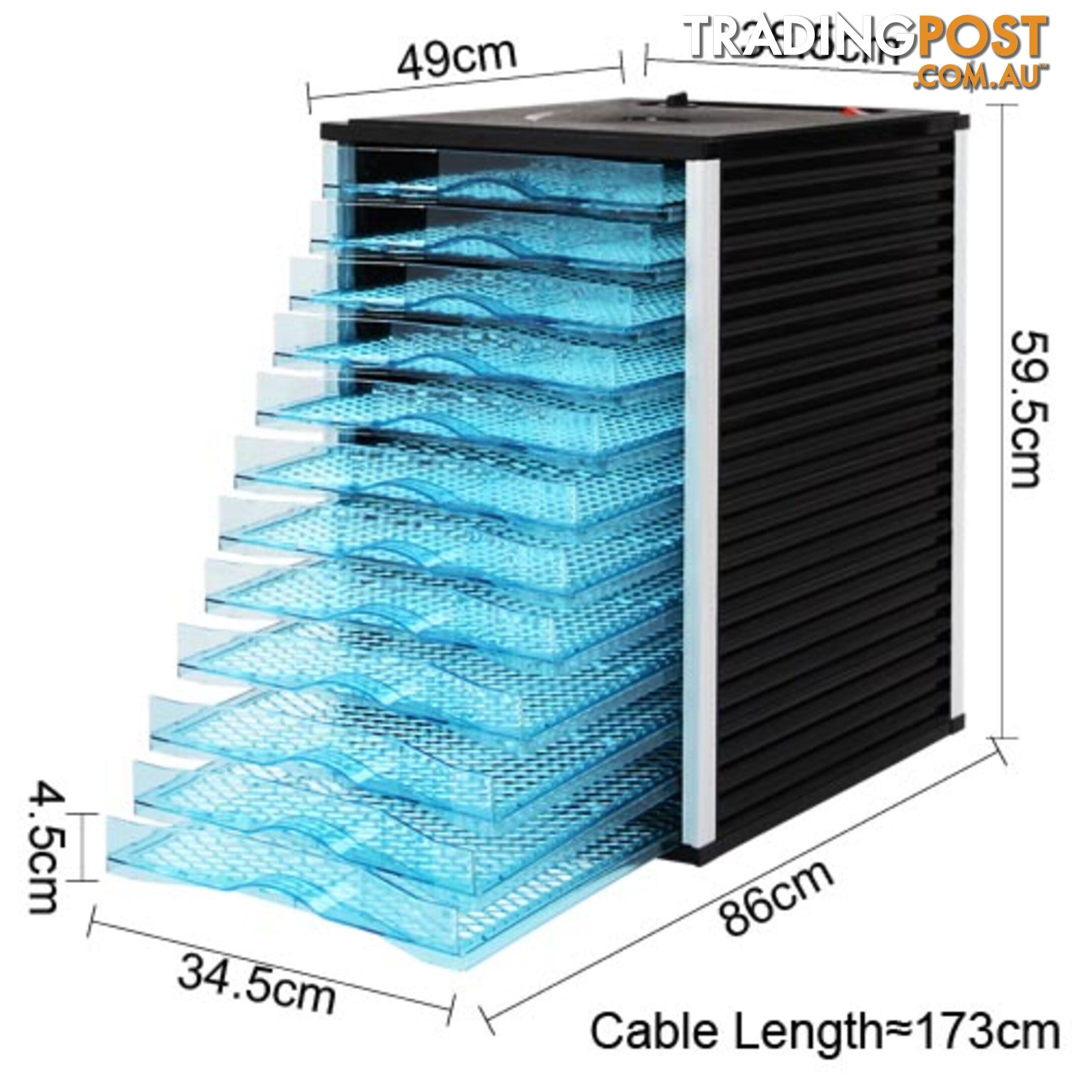 Commercial Food Dehydrator Dryer Preserver - 12 Trays