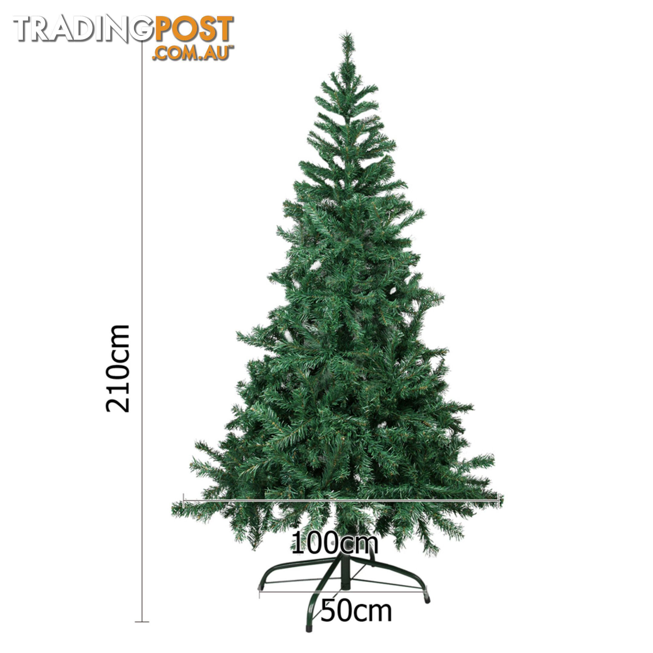 Christmas Tree w/ Ornament 210cm Green