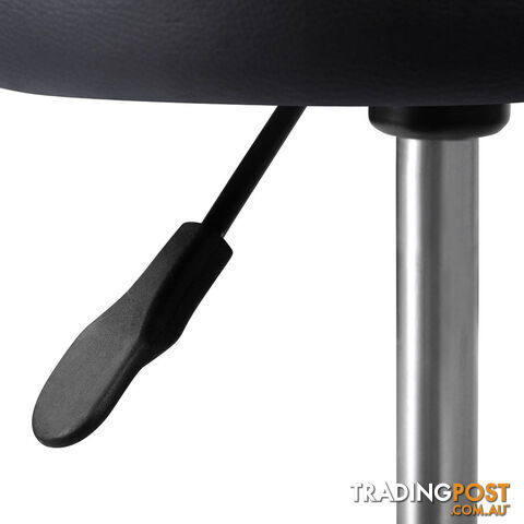 Round PU Swivel Salon Stool Black