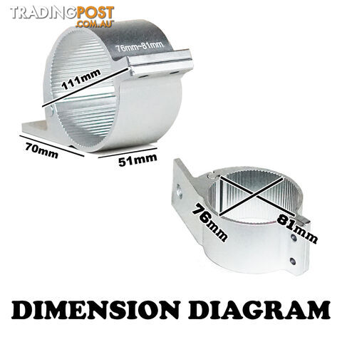 PAIR Silver Bullbar Mounting Bracket Clamp 76-81mm For LED Light Bar HID ARB - photo 4 of 4