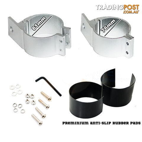 PAIR Silver Bullbar Mounting Bracket Clamp 76-81mm For LED Light Bar HID ARB - photo 3 of 4