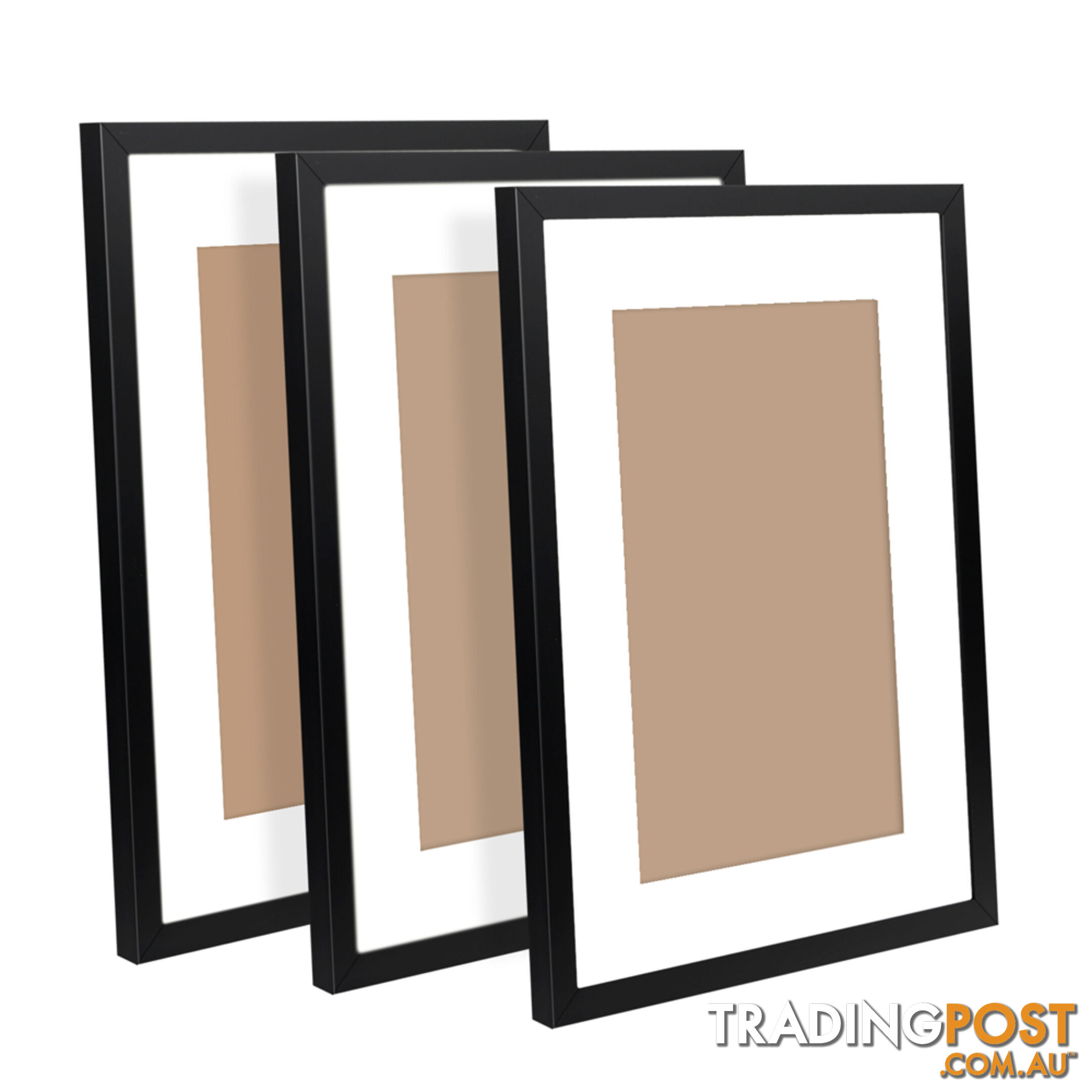 3 pcs Photo Frames Set Wall Black