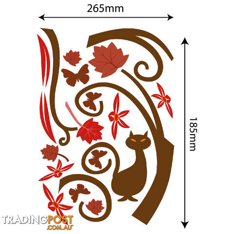 Medium Size Gorgeous Tree and Cat Wall Stickers - Totally Movable