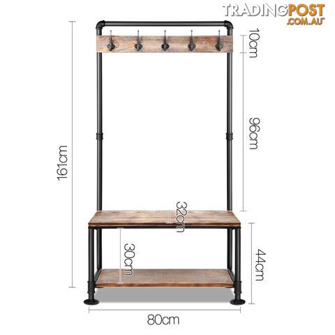 Pipe Shoe Rack & Coat Hanger Hallway Entry Shelf