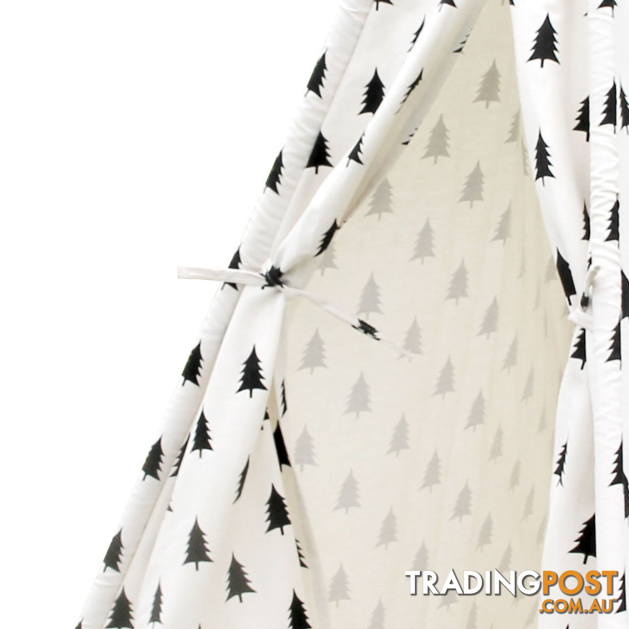 5 Poles Teepee Tent w/ Storage Bag Black White