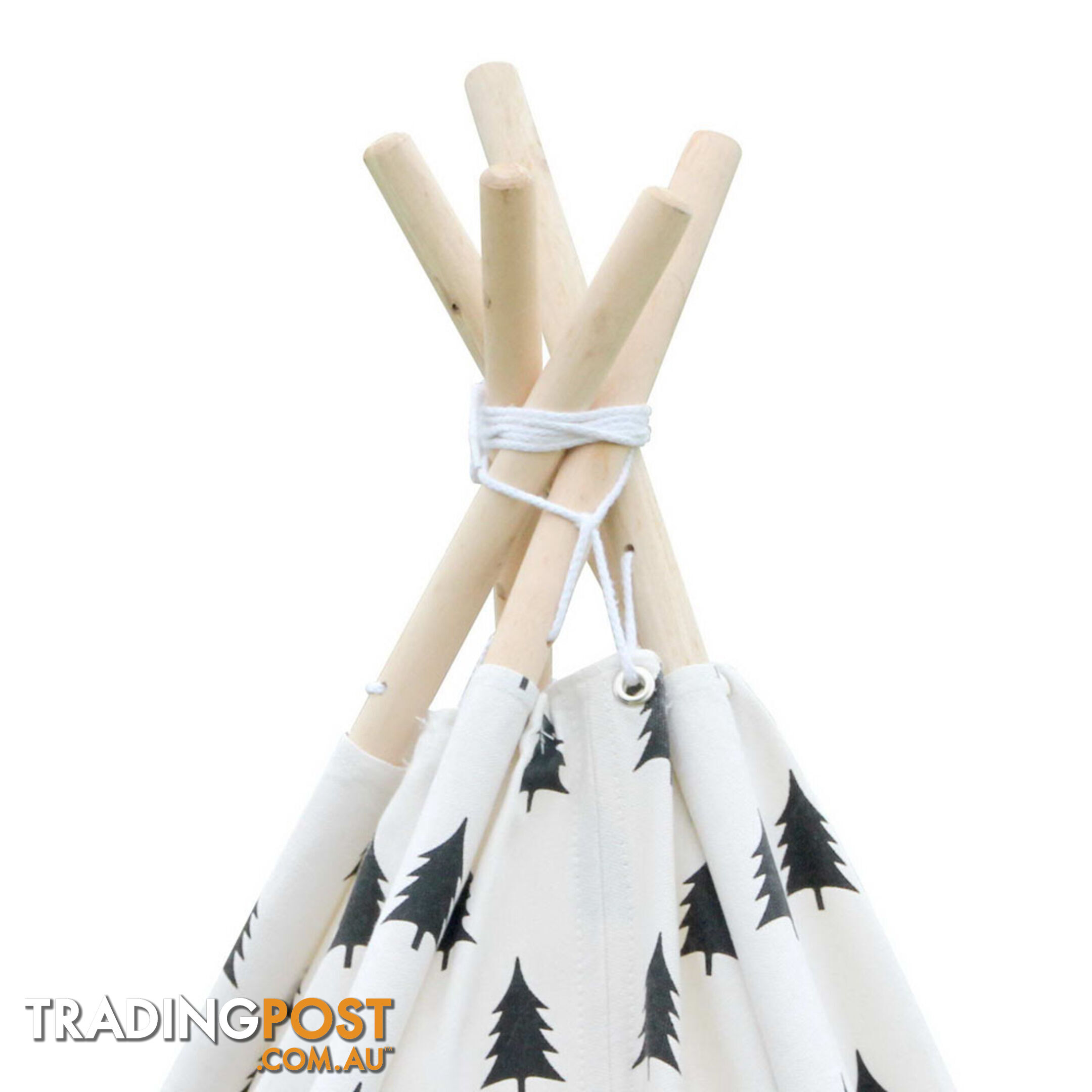 5 Poles Teepee Tent w/ Storage Bag Black White