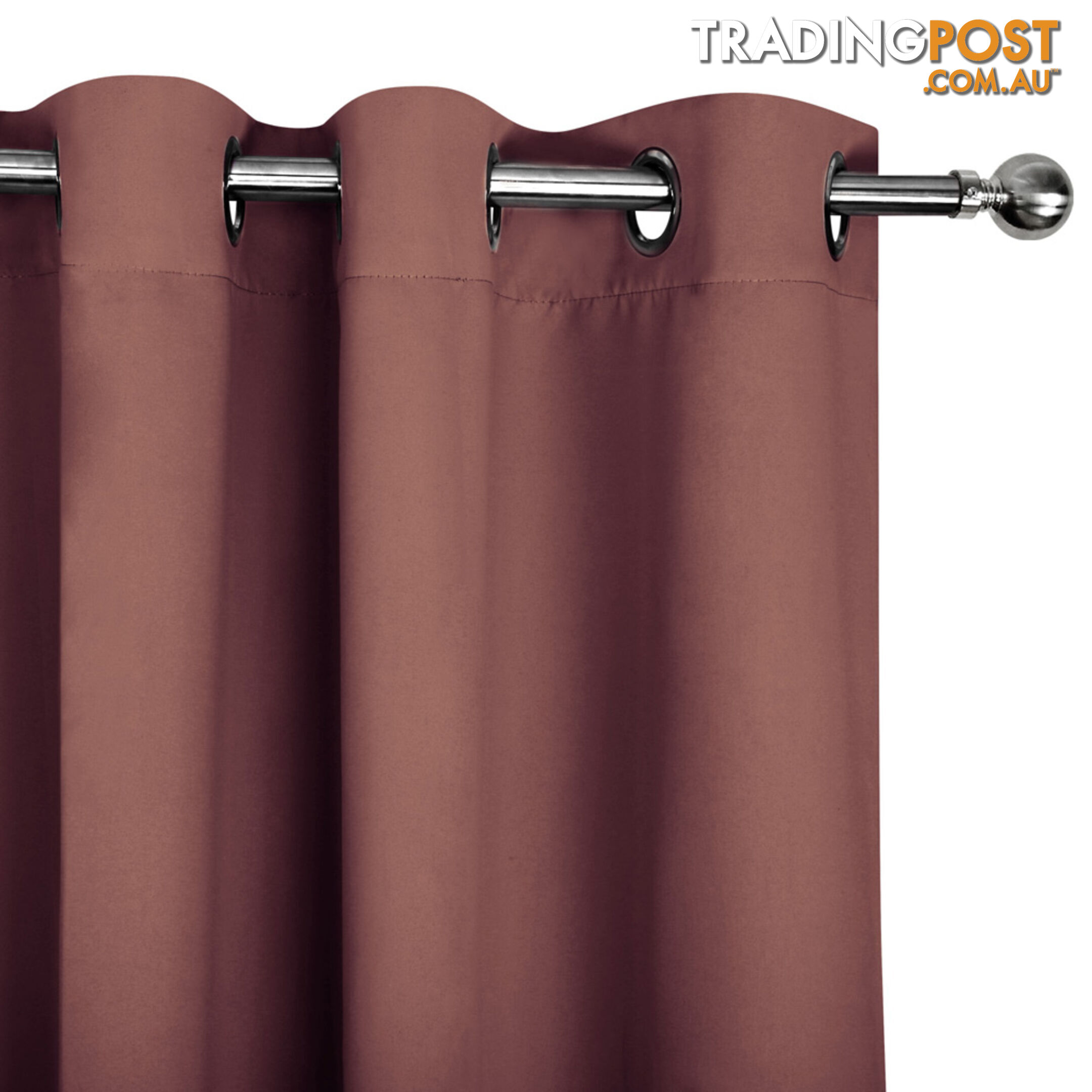 ArtQueen 3 Pass Eyelet Blockout Curtain Brown 300cm