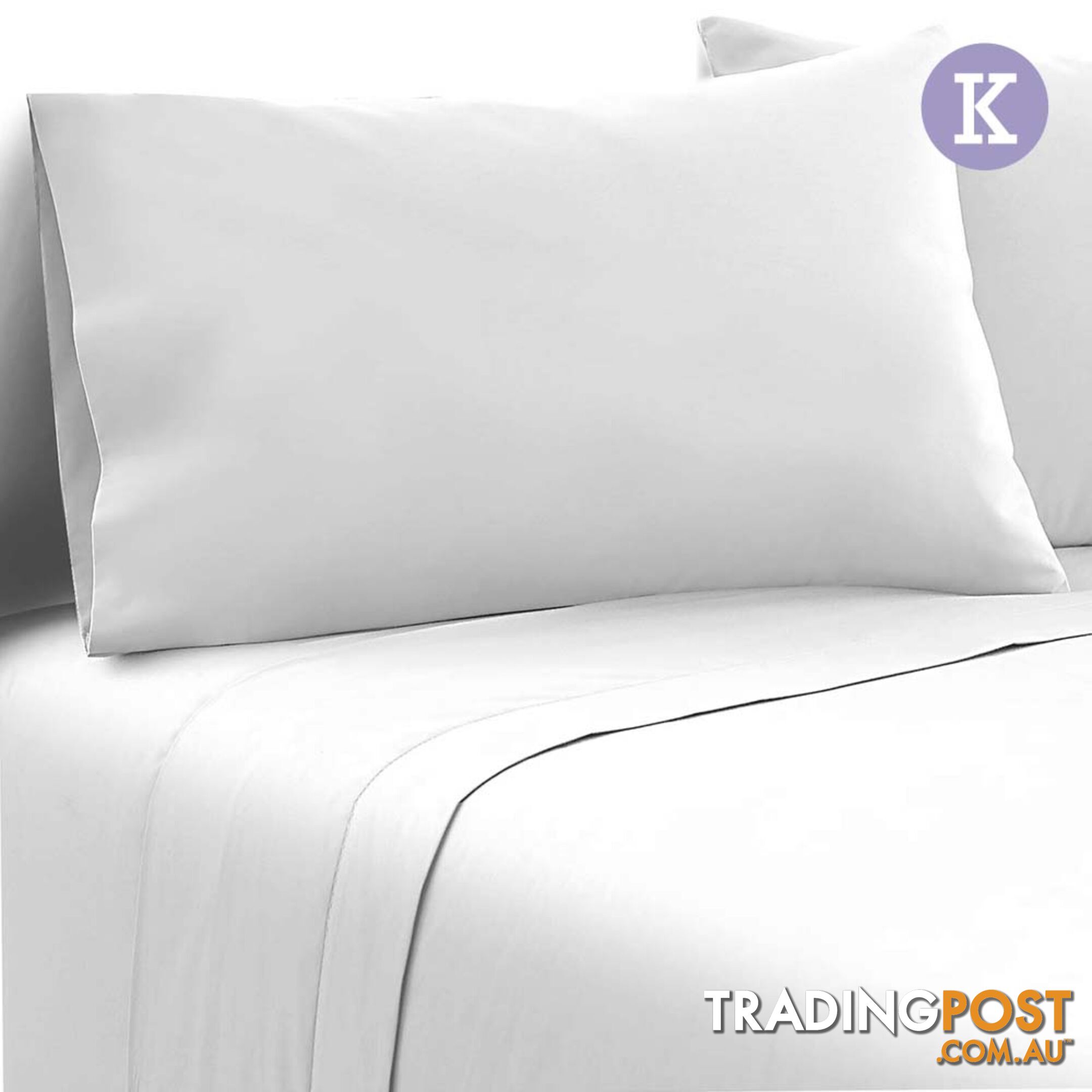 4 Piece Microfibre Sheet Set King _ White