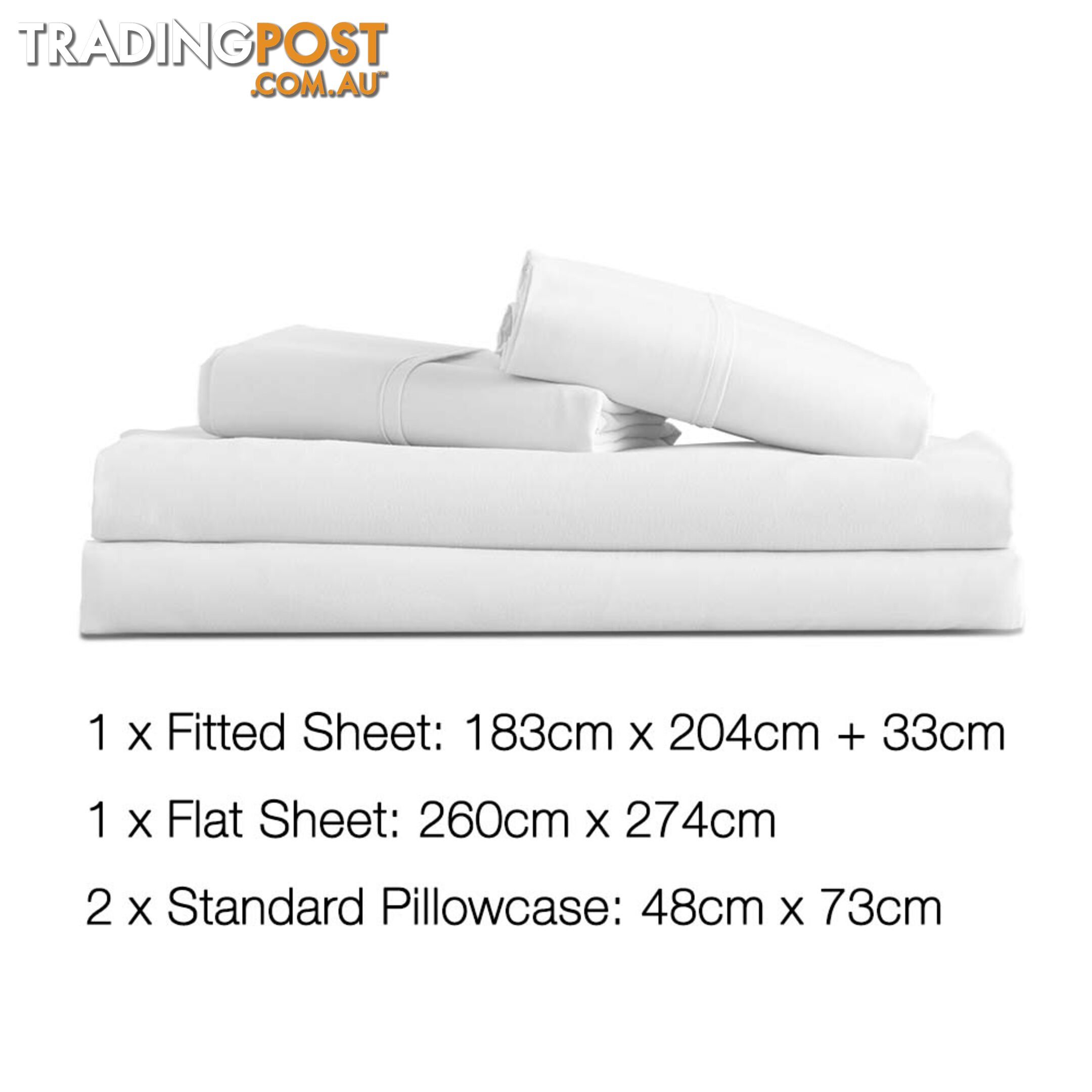 4 Piece Microfibre Sheet Set King _ White