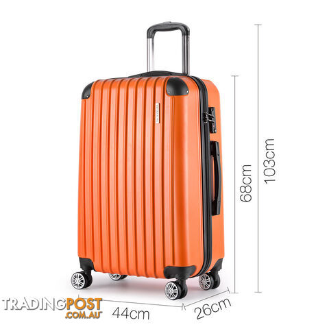 Set of 3 Hard Shell Travel Luggage with TSA Lock - Orange