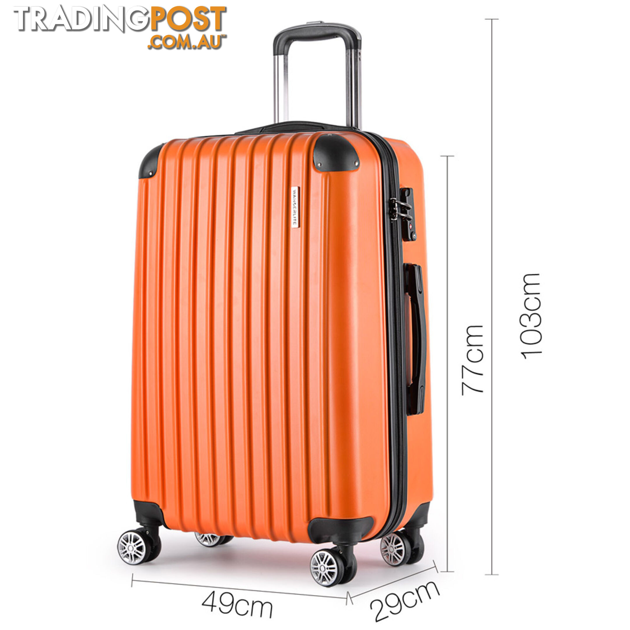 Set of 3 Hard Shell Travel Luggage with TSA Lock - Orange