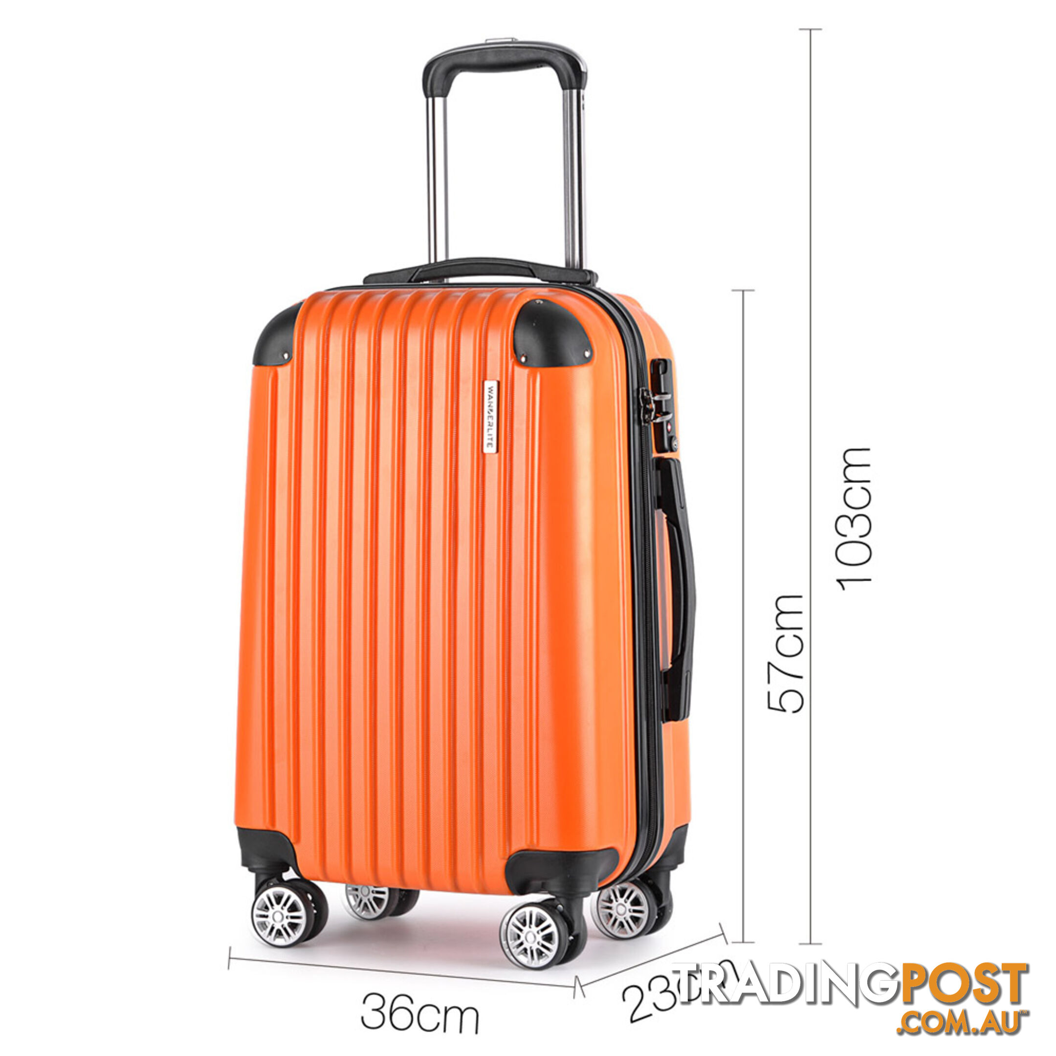 Set of 3 Hard Shell Travel Luggage with TSA Lock - Orange