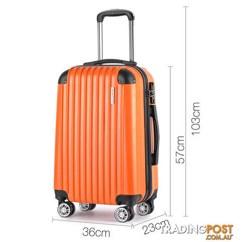 Set of 3 Hard Shell Travel Luggage with TSA Lock - Orange