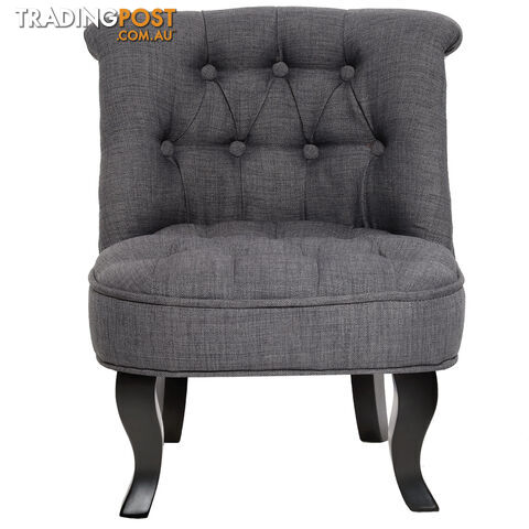 Lorraine Chair French Provincial Kid Fabric Sofa Misty Grey