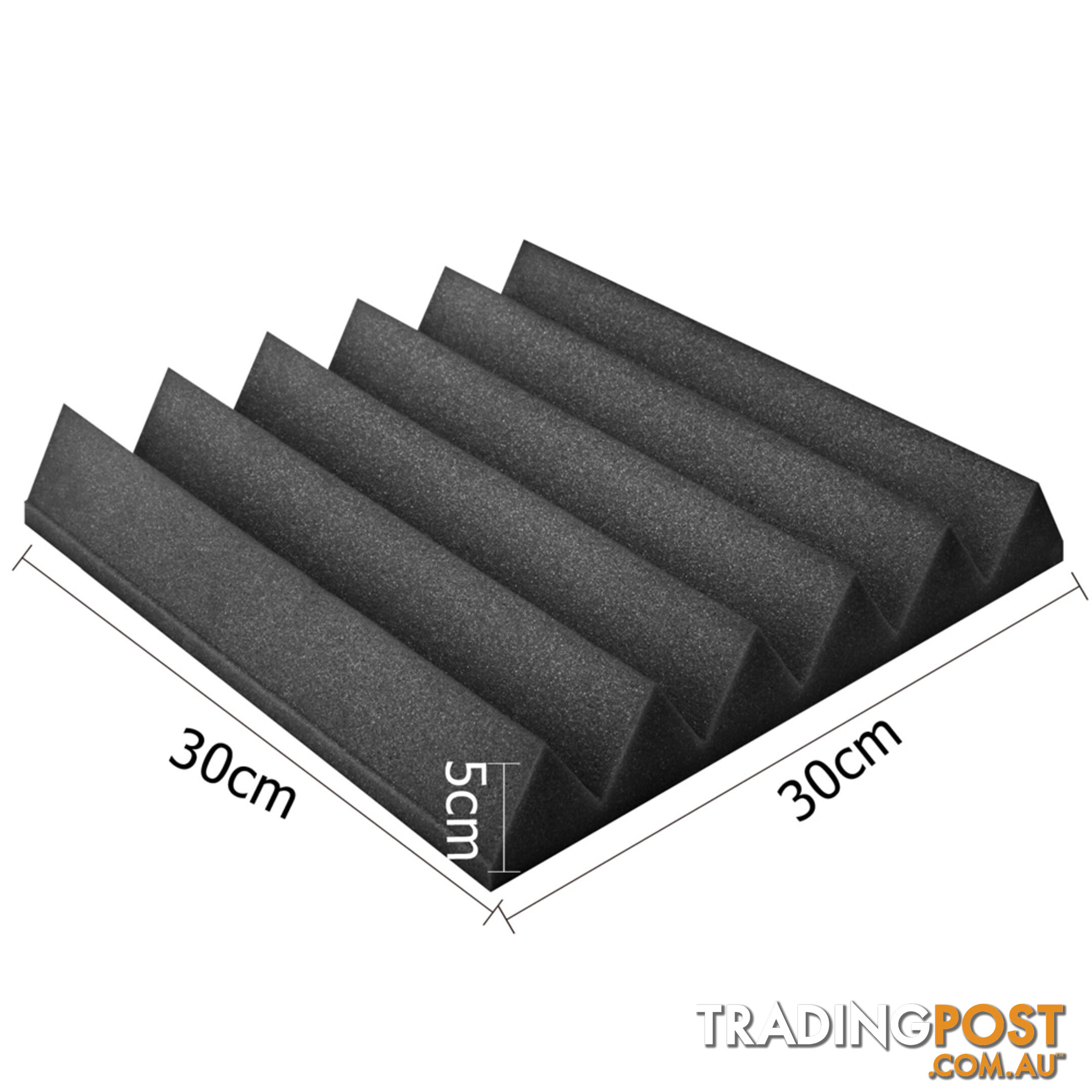 Set of 20 Studio Wedge Acoustic Foam Charcoal 30 x 30cm