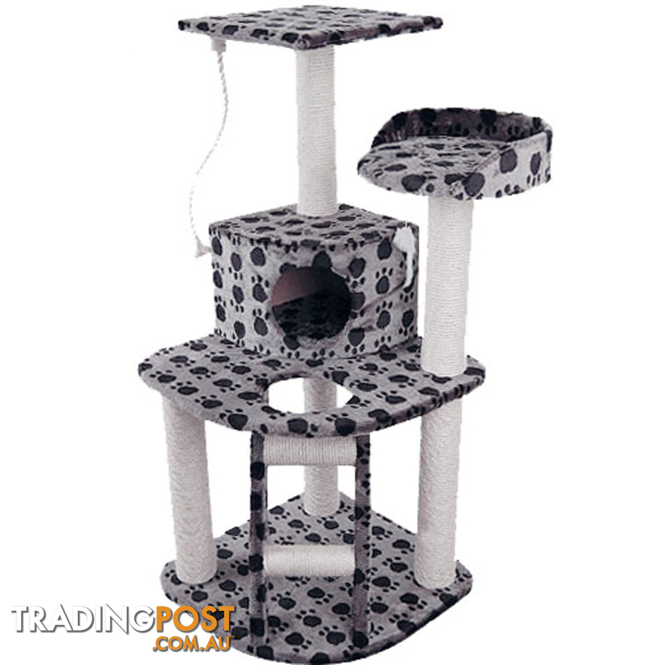 Cat Scratching Poles Post Furniture Tree House Condo Black Grey