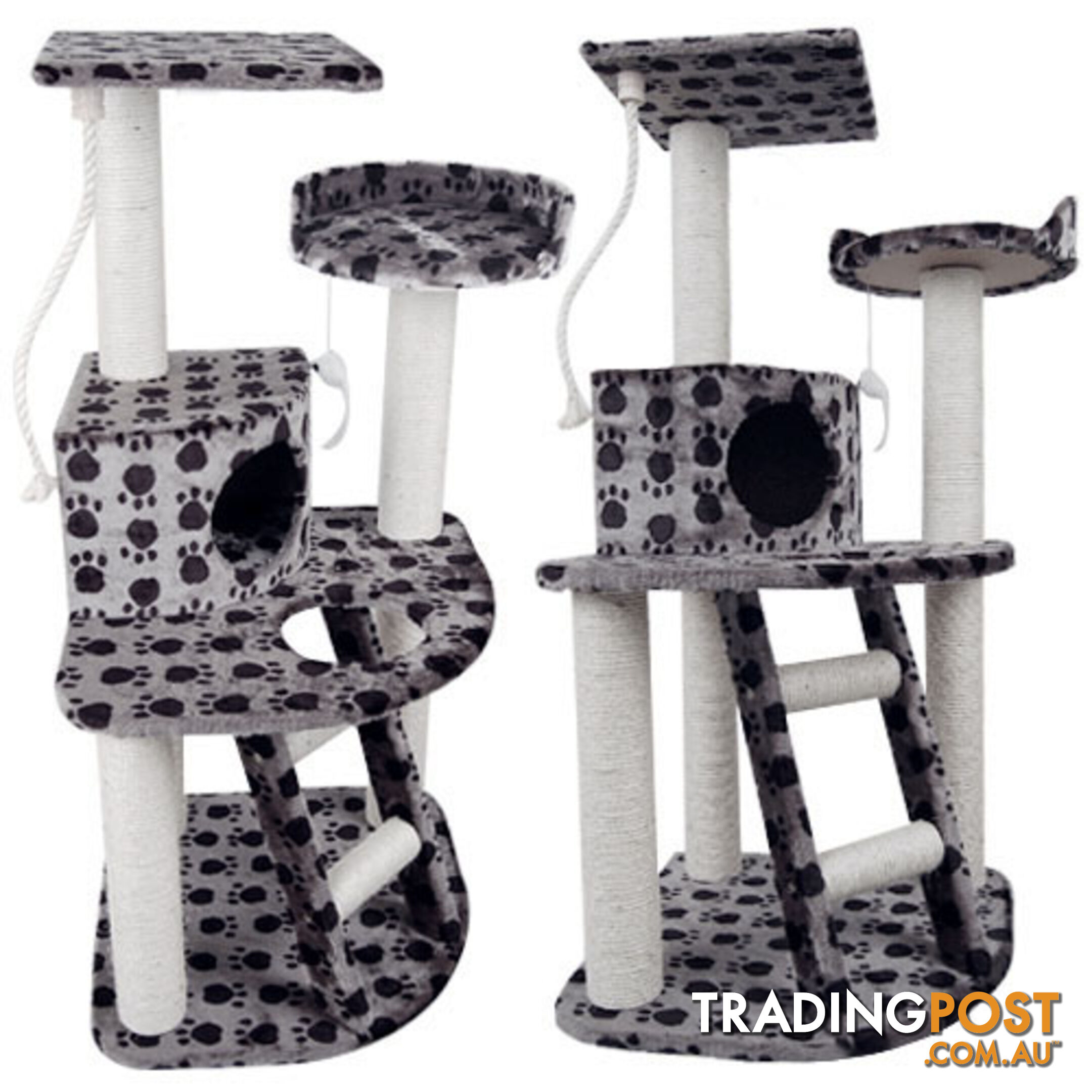 Cat Scratching Poles Post Furniture Tree House Condo Black Grey