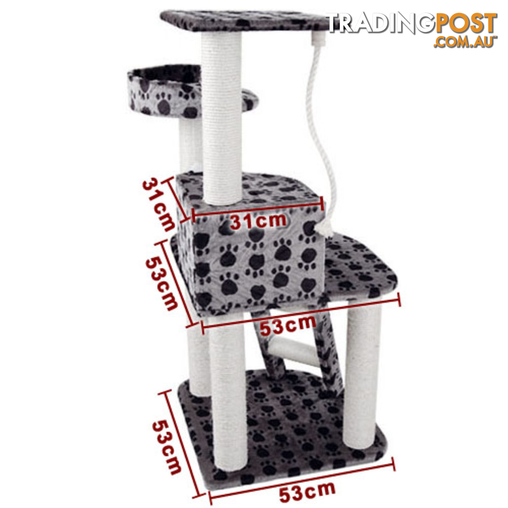 Cat Scratching Poles Post Furniture Tree House Condo Black Grey