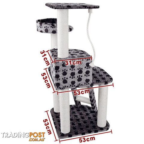 Cat Scratching Poles Post Furniture Tree House Condo Black Grey