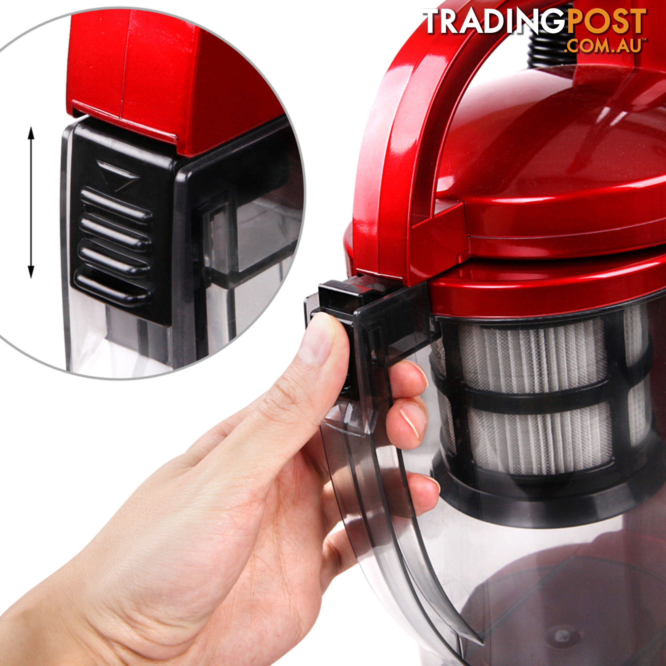 Upright Cyclonic Vacuum Cleaner Bagless HEPA Filter Red