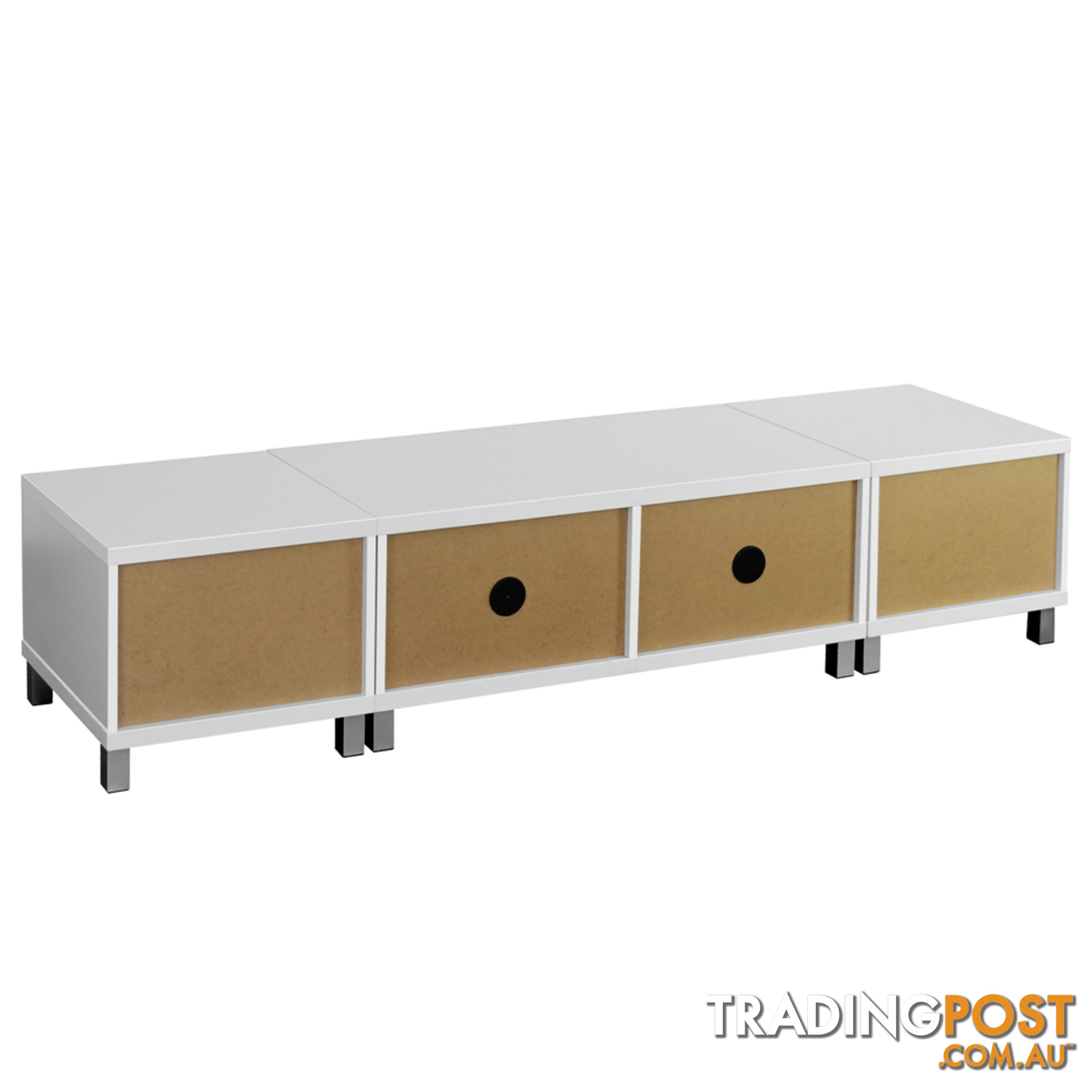 TV Stand Entertainment Unit Lowline Cabinet Drawer White