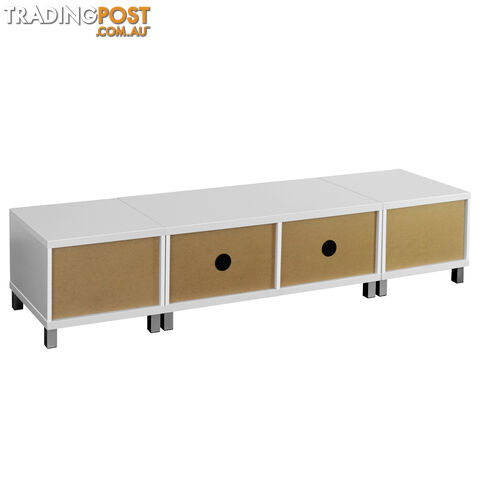 TV Stand Entertainment Unit Lowline Cabinet Drawer White