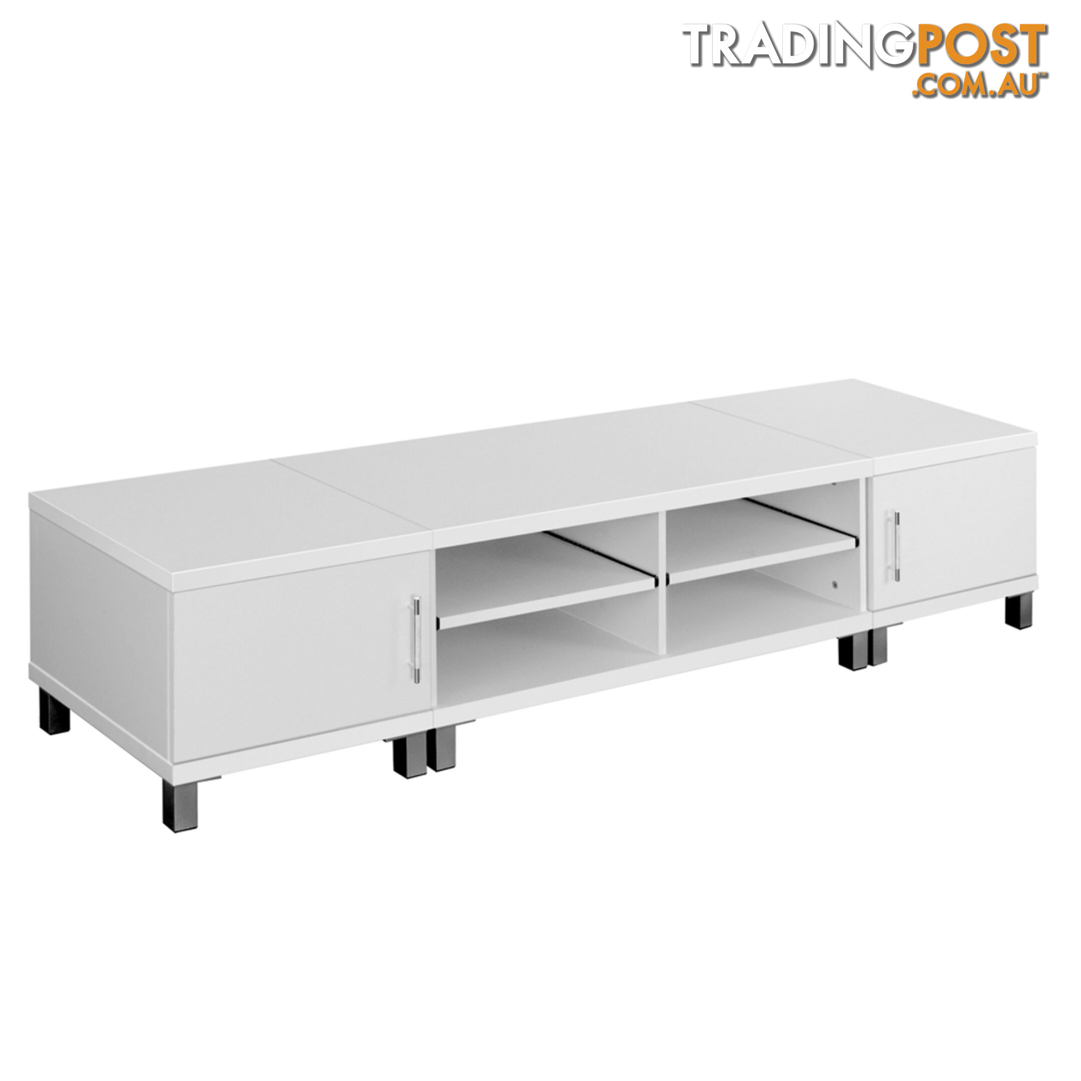 TV Stand Entertainment Unit Lowline Cabinet Drawer White