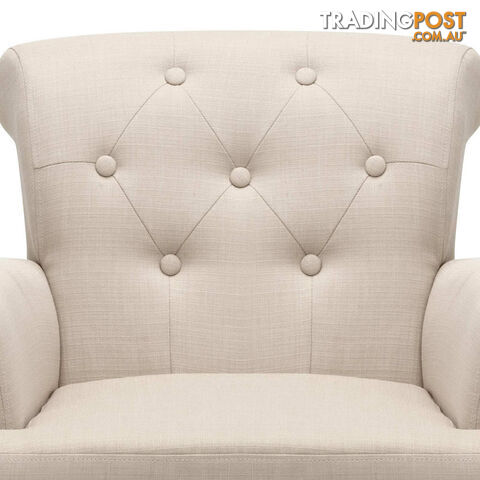 Wing Armchair French Provincial Linen Fabric Taupe - photo 5 of 9