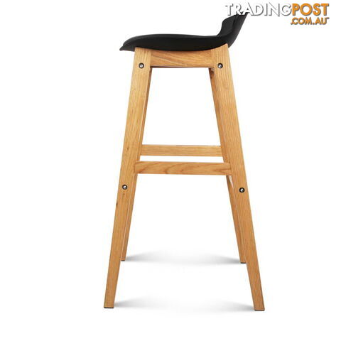 Set of 2 High Seat Back Barstools Black