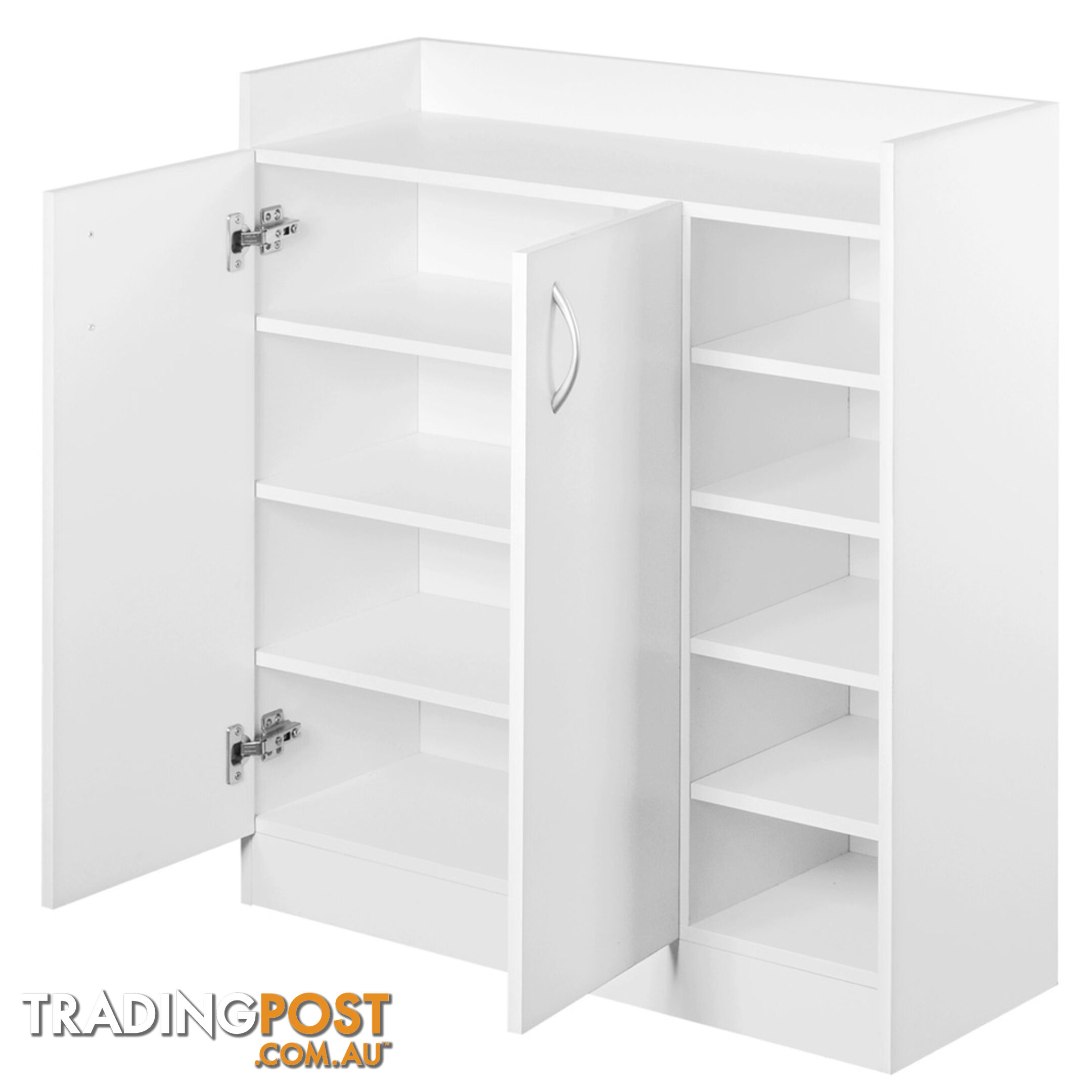 2 Doors Shoe Cabinet Storage Cupboard White