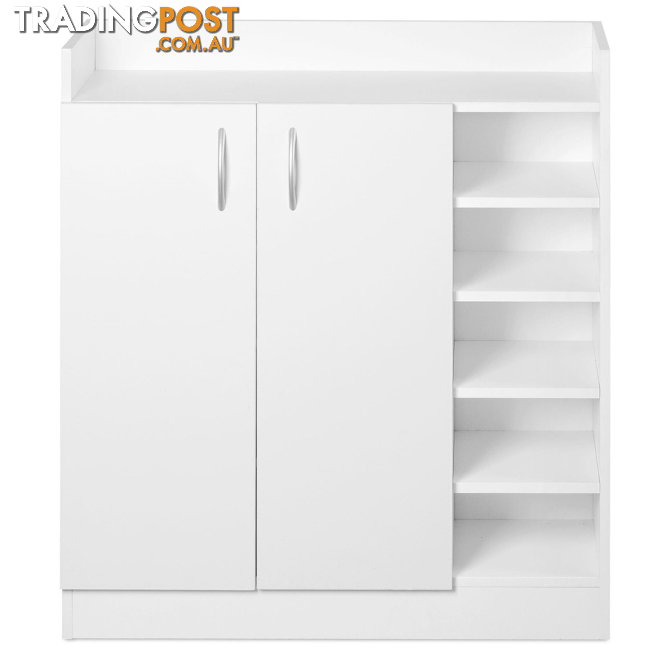 2 Doors Shoe Cabinet Storage Cupboard White