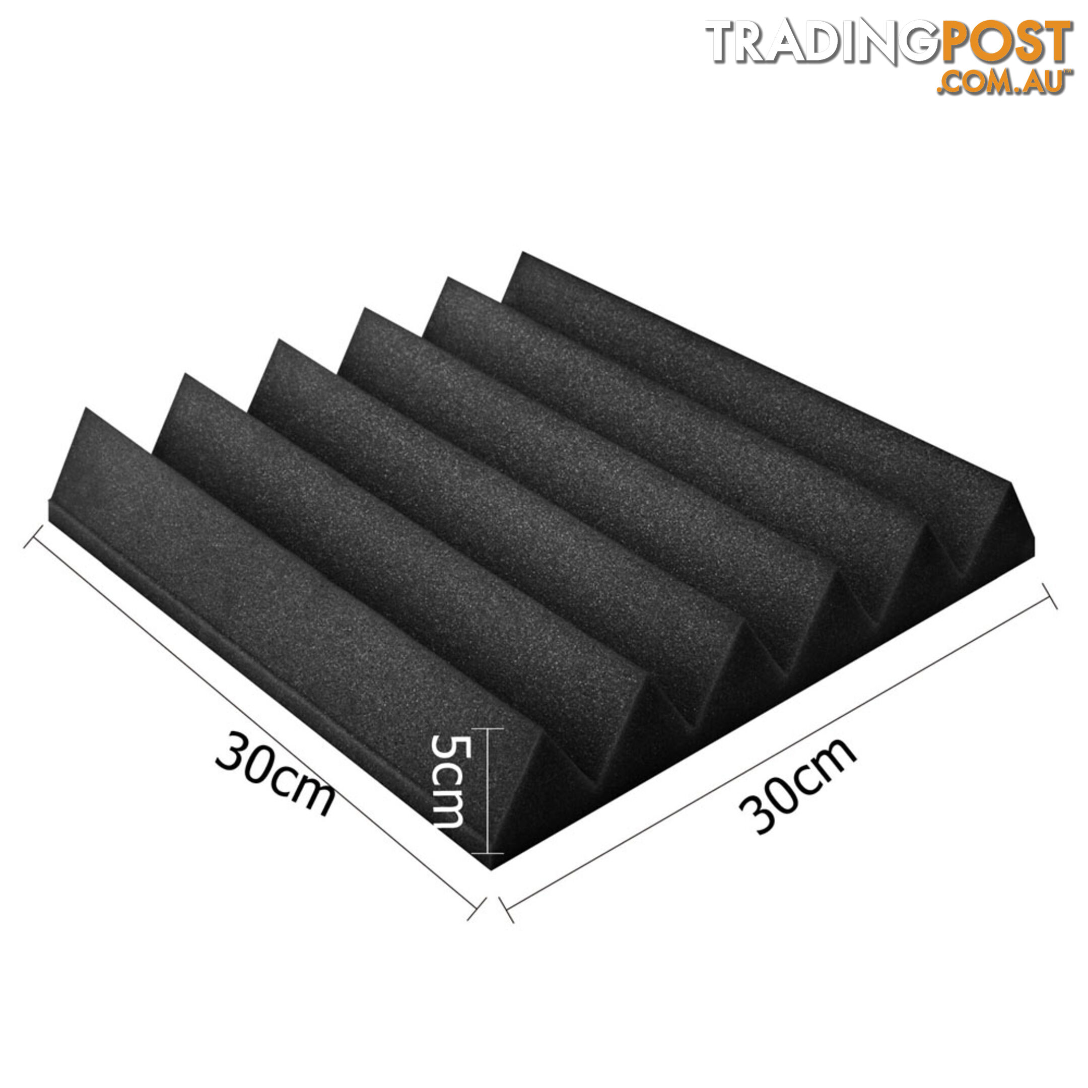 Set of 20 Studio Wedge Acoustic Foam Black 30 x 30cm
