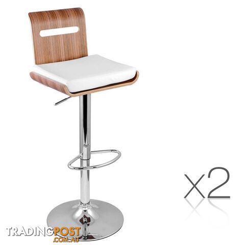 Set of 2 Wooden Bar Stool Kitchen Chair Niomi Natural