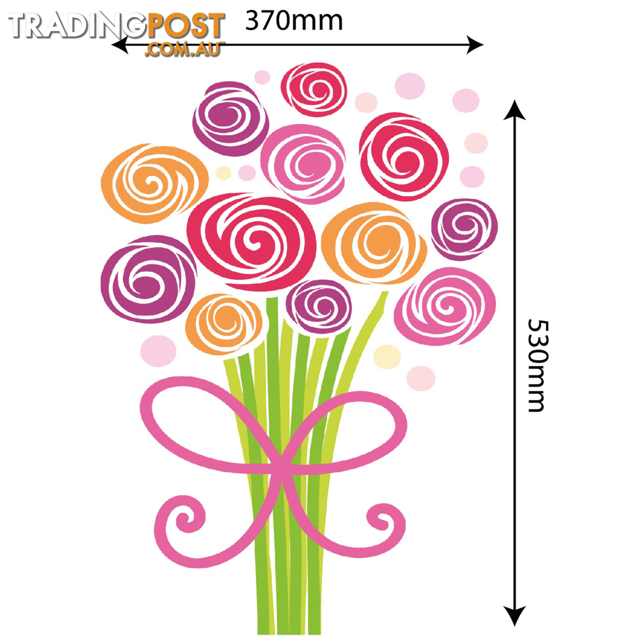 Large Size Bouquet of Flowers Wall Stickers - Totally Movable