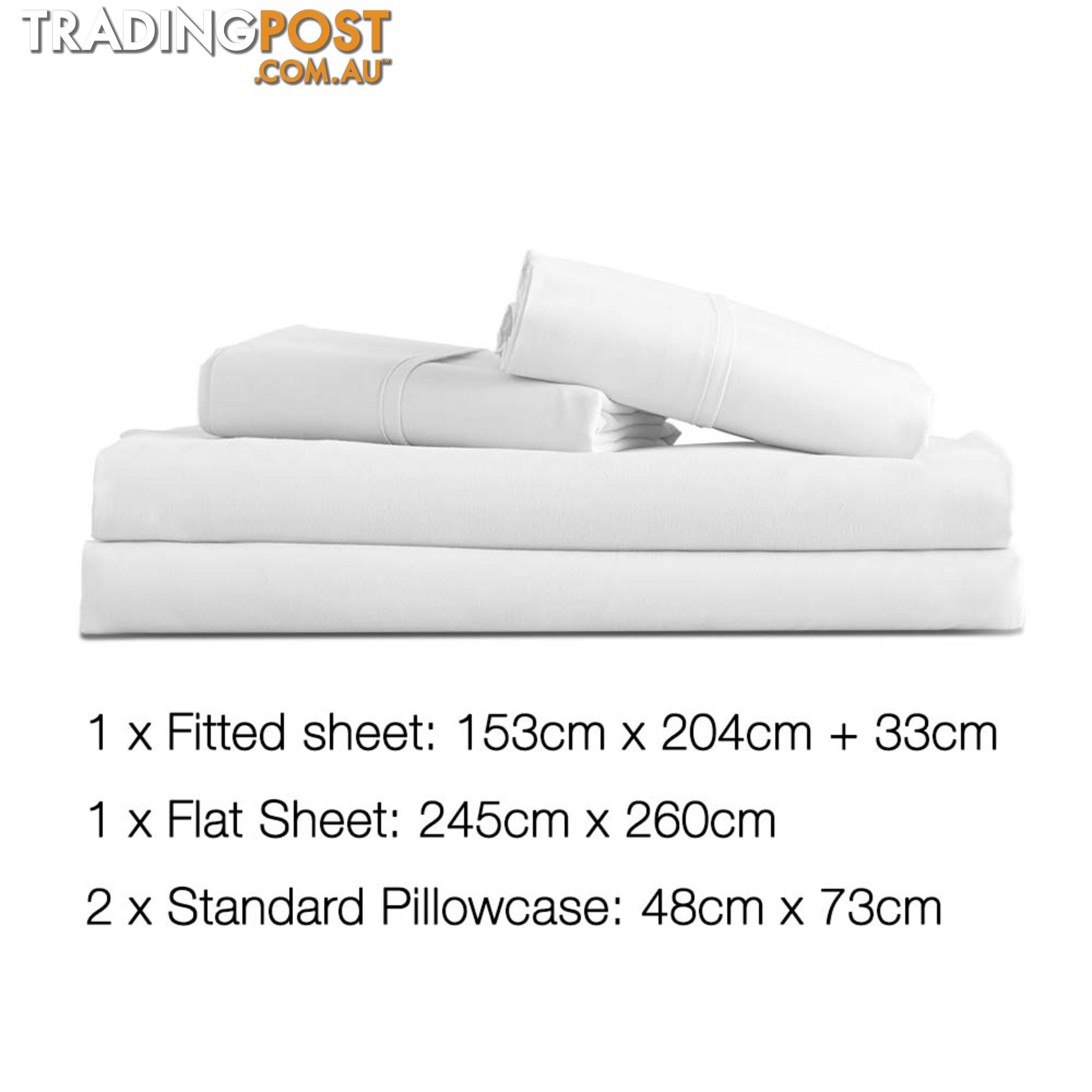 4 Piece Microfibre Sheet Set Queen _ White