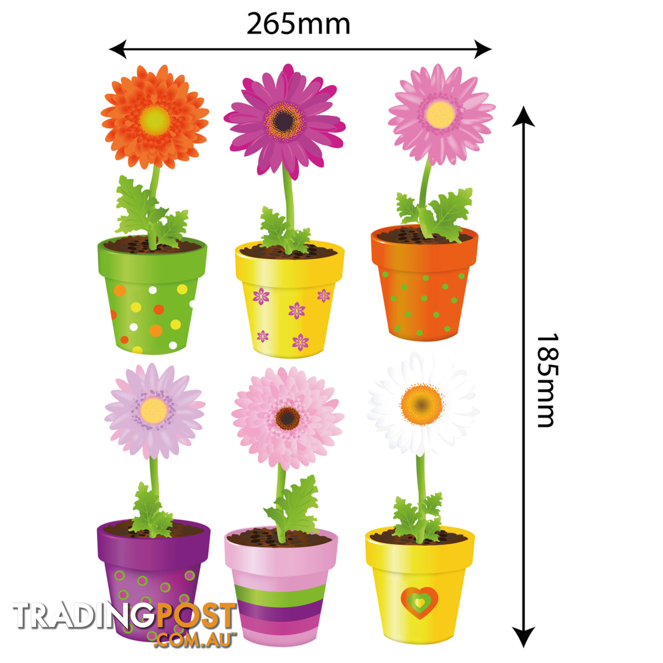 Medium Size Flower Pot Wall Stickers - Totally Movable