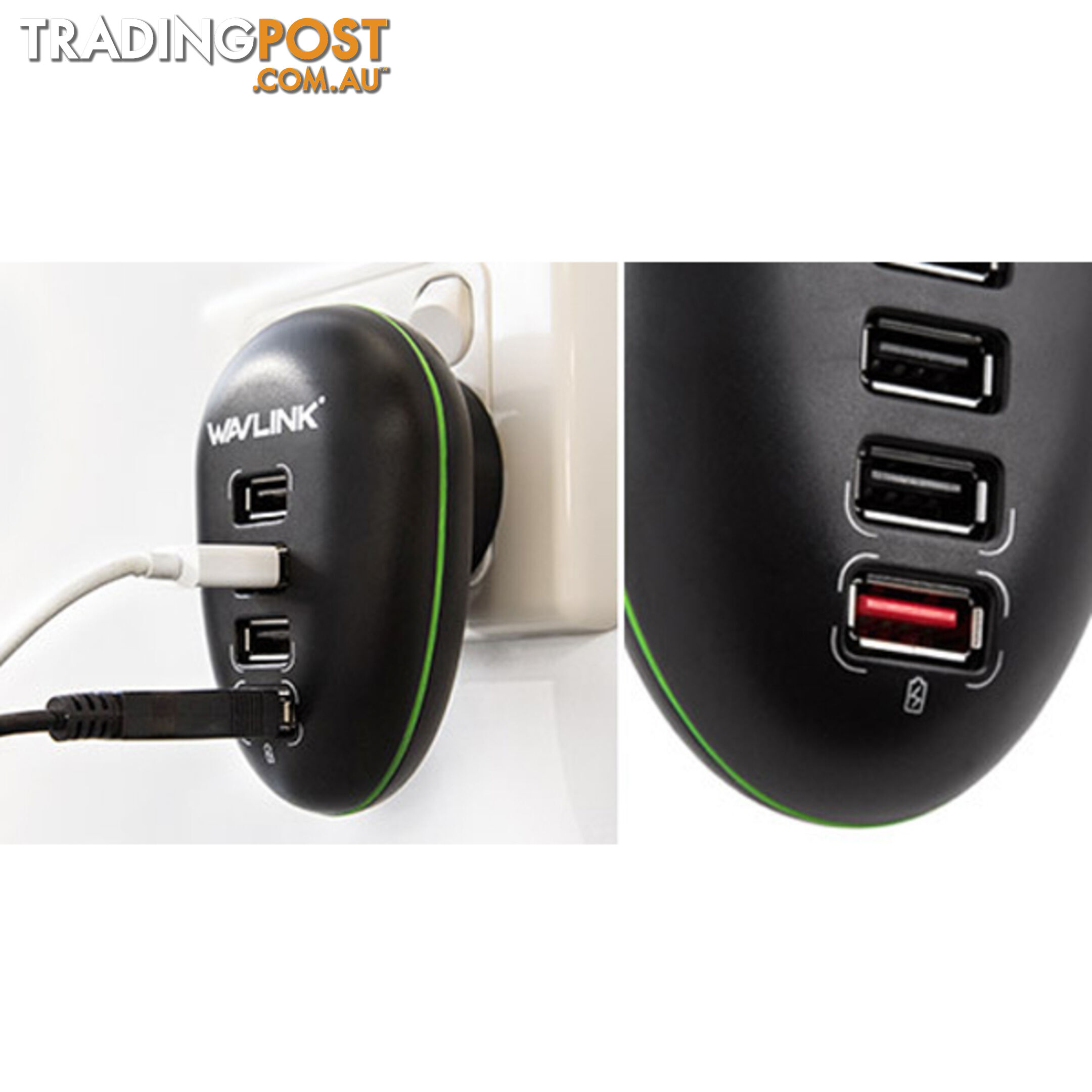 Portable 4 Port USB Charge Station including a 2.4A Fast-charging Port