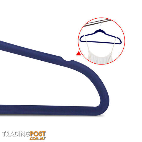 Set of 50 Slim Navy Velvet Hangers