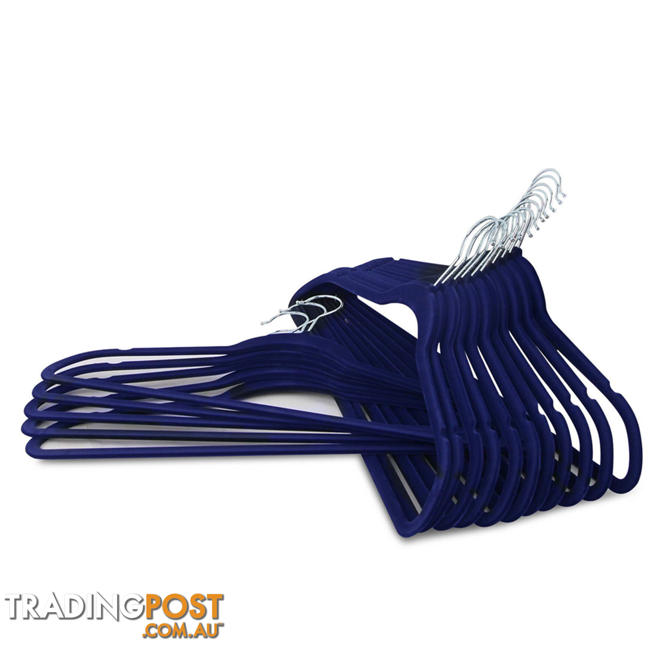 Set of 50 Slim Navy Velvet Hangers