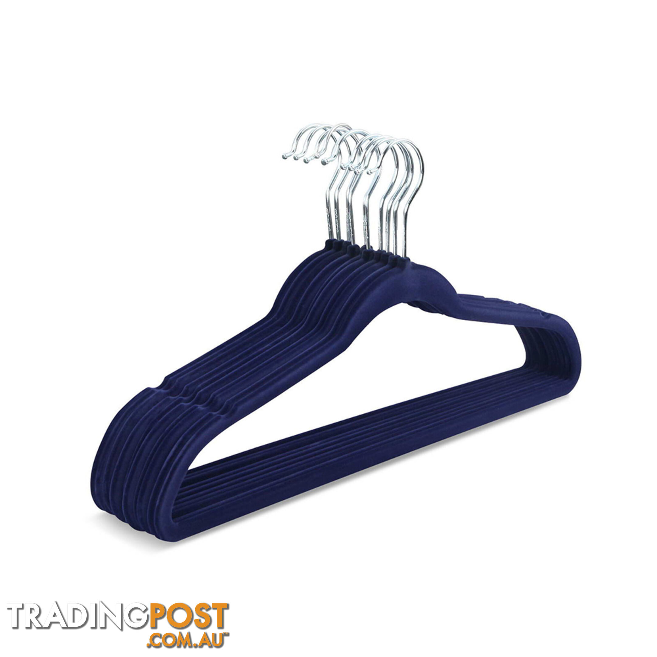 Set of 50 Slim Navy Velvet Hangers