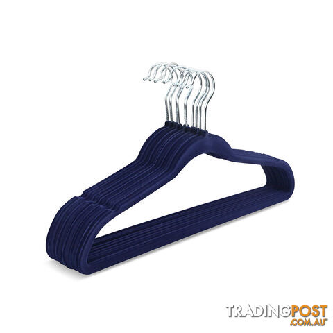 Set of 50 Slim Navy Velvet Hangers