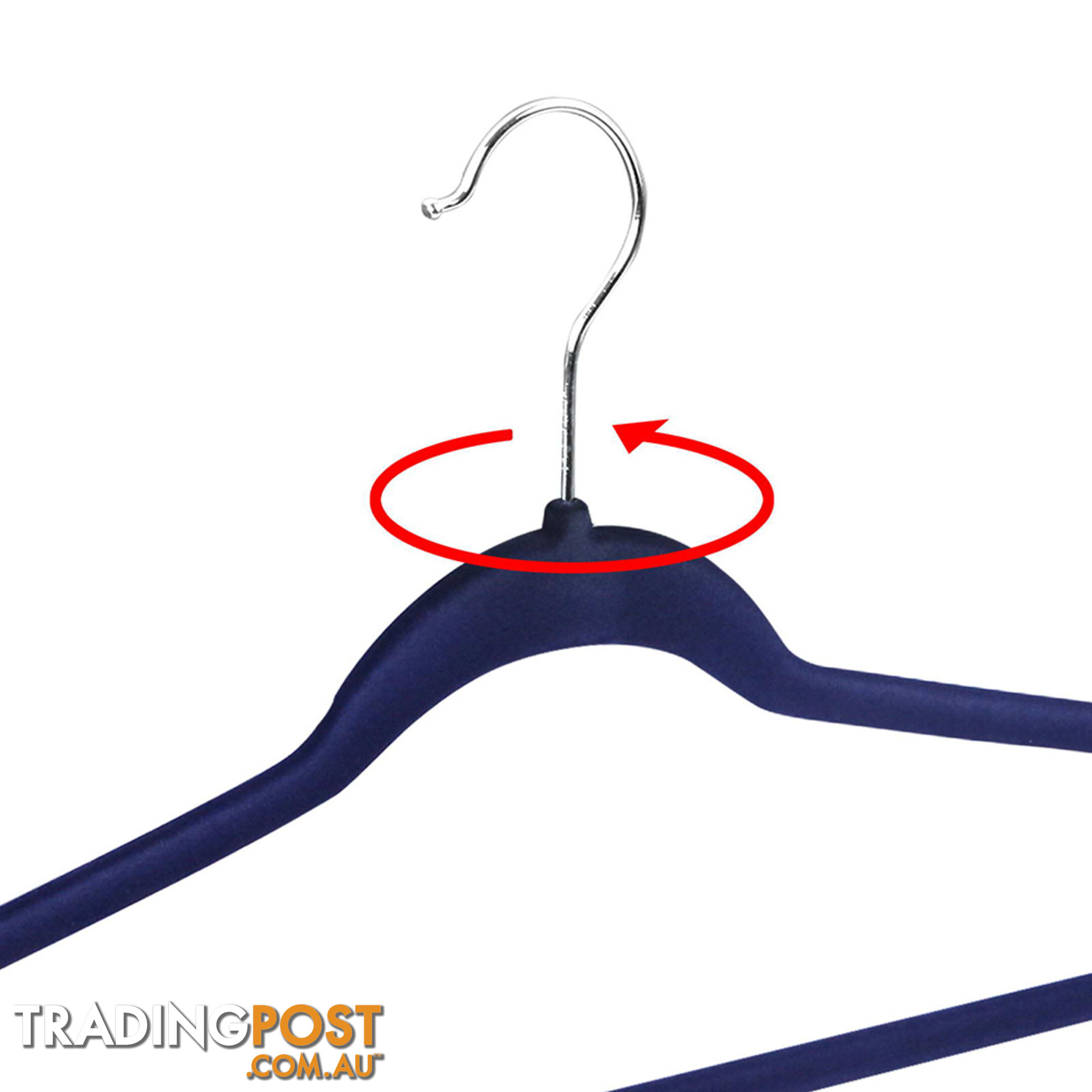 Set of 50 Slim Navy Velvet Hangers