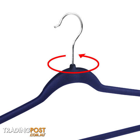 Set of 50 Slim Navy Velvet Hangers