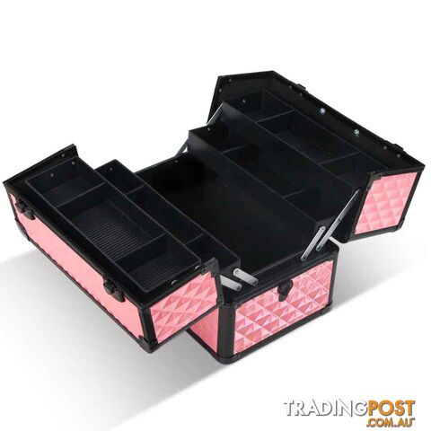 Portable Cosmetic Beauty Make Up Carry Case Box Pink