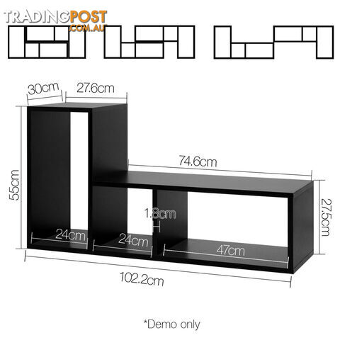 DIY L Shaped Display Shelf - Black