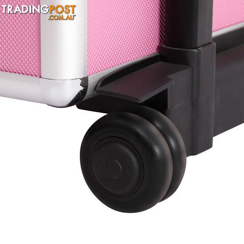 4 in 1 Portable Beauty Make up Cosmetic Trolley Case Pink