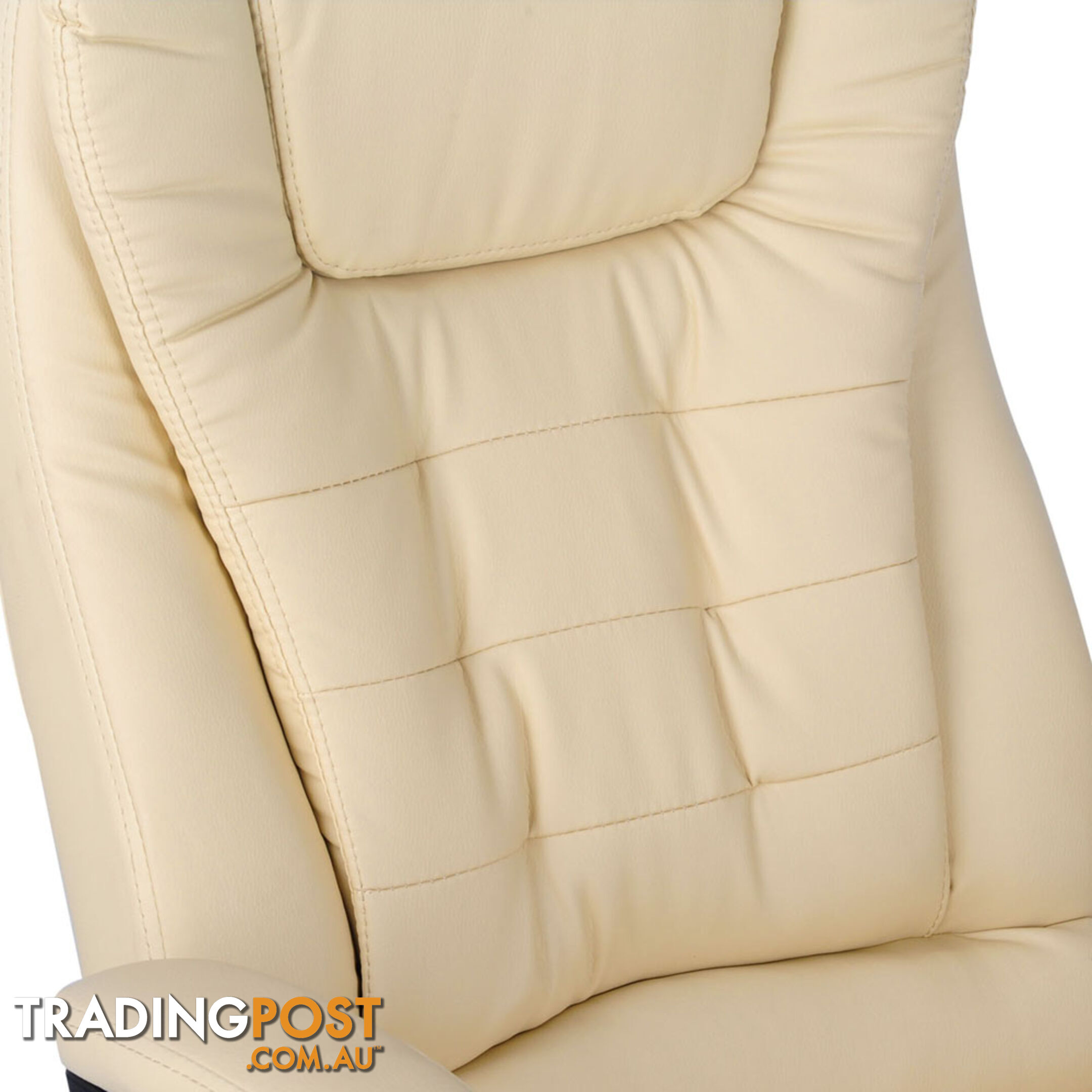 8 Point Massage Executive PU Leather Office Computer Chair Beige