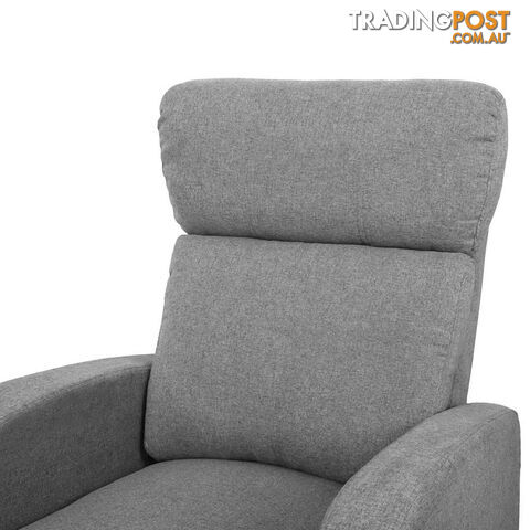 Linen Fabric Armchair Recliner - Grey